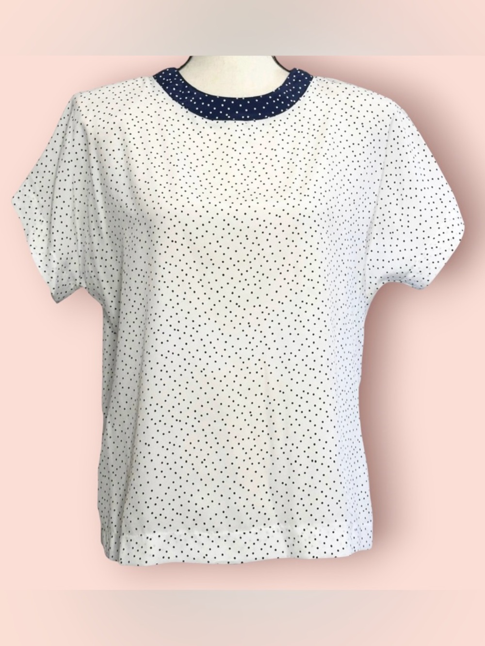 3/$10 Apostrophe Blouse 12 Polka Dot White